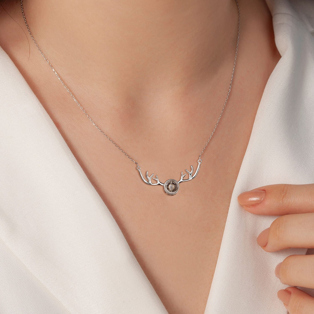 Personalized Angel Wing Heart Photo Necklace: Stainless Steel Keepsake