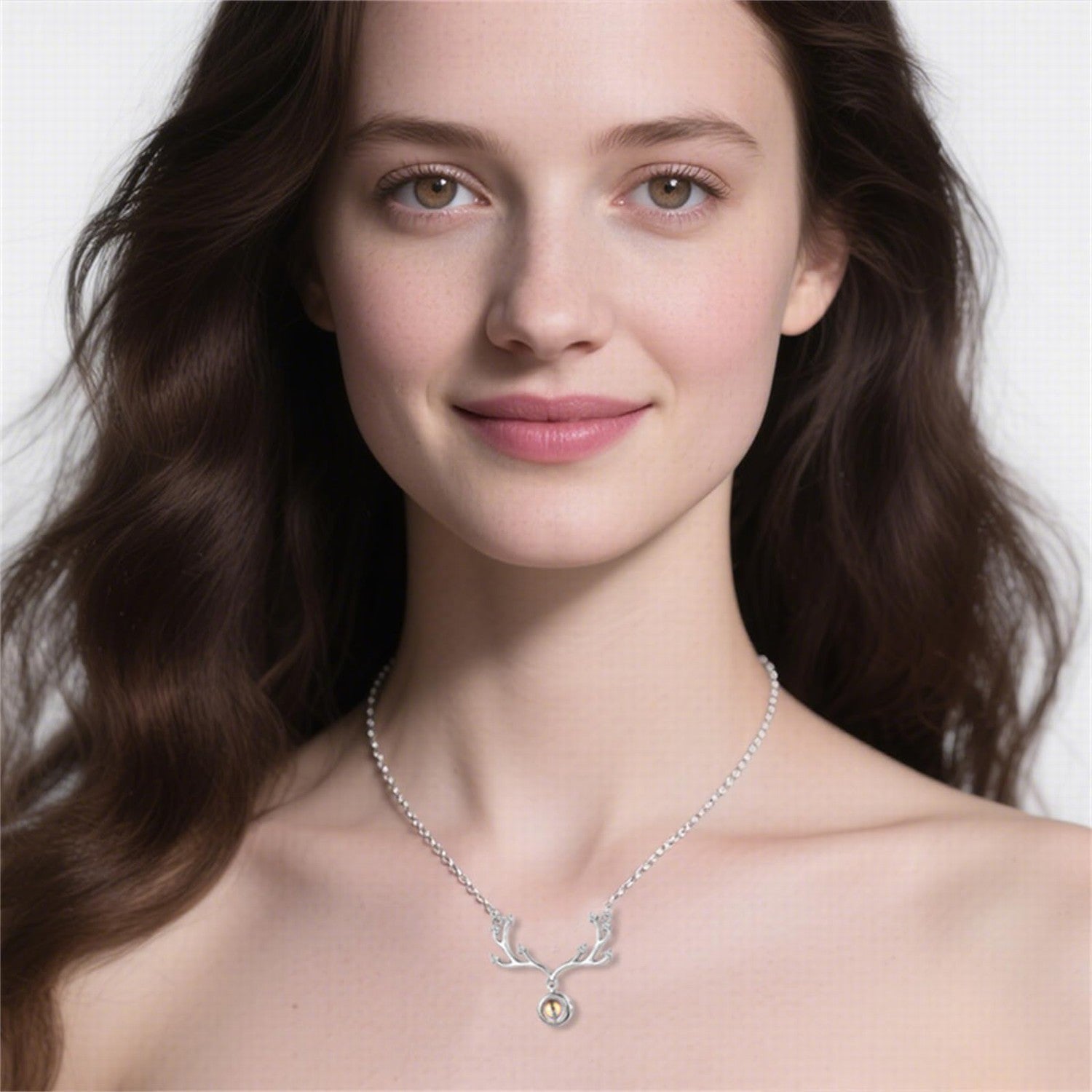 Druzy Spiral Projection Photo Necklace in / Silver / Rose , CZ Personalized Photo Necklace Sterling Silver Custom Girlfriend Choker