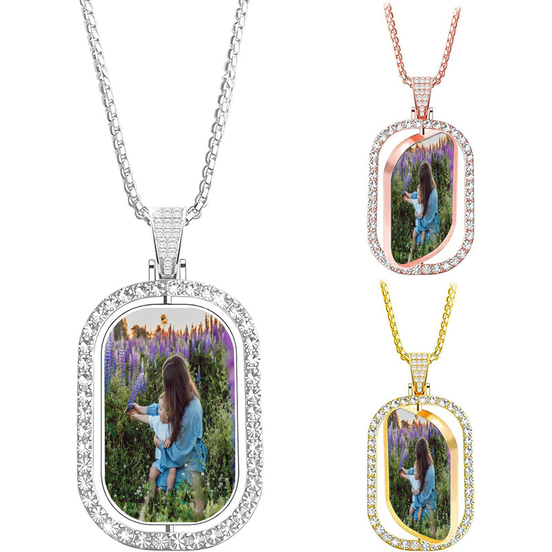 Custom Pet Photo Necklace, Paw Photo Projection Necklace, Projection Photo Necklace, Pet lover Gift, Dog Paw Projection Necklace