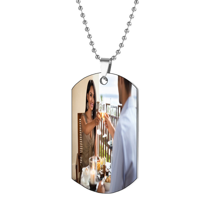 Dog Picture Necklace Pendant - Pet Photo Necklace- Custom Personalized words- Pet Photo pendant - Double sided -Personalized pet pendant