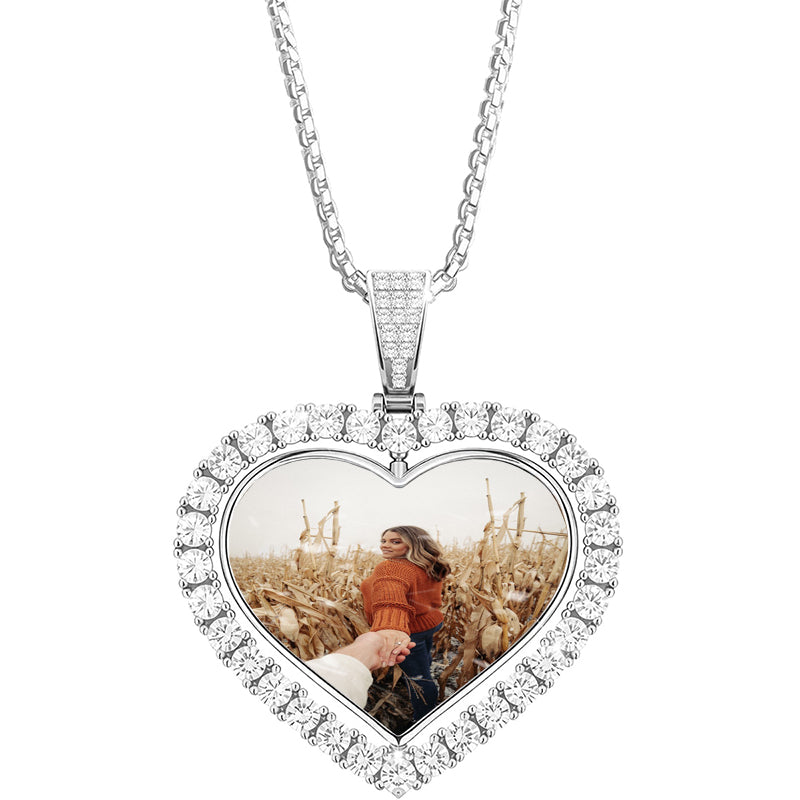 PERIMADE Opal Ocean Wave Picture Locket ? Small Custom Photo Locket Necklace ? Sterling Silver Friendship Jewelry ? Trendy Best Friend Gift