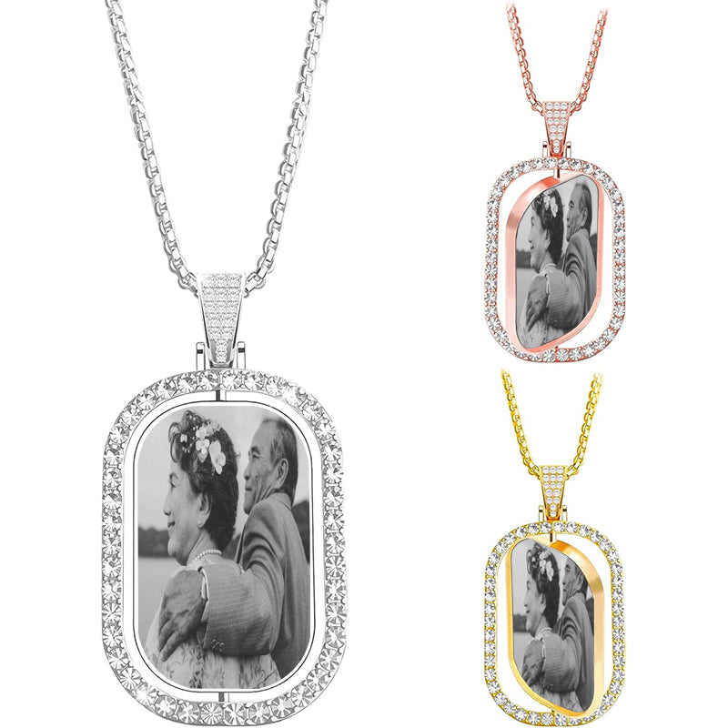 Customized photo frame necklace, personalized commemorative gifts, gifts for loved ones, gifts for grandmother and mother, Gifts for Mom