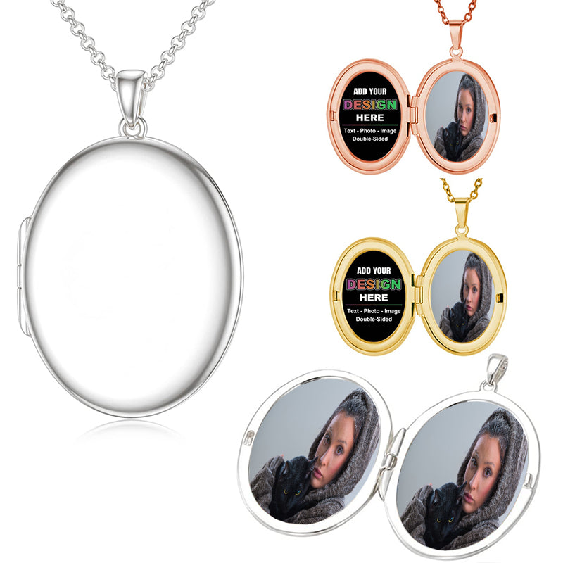 Angel Wings Necklace With Picture Inside Custom Picture Necklace Personalized Photo Pendant For Men Women Plated Customized Memorial Chains CZ Silver Diamond Rip Necklaces Birthday Gifts