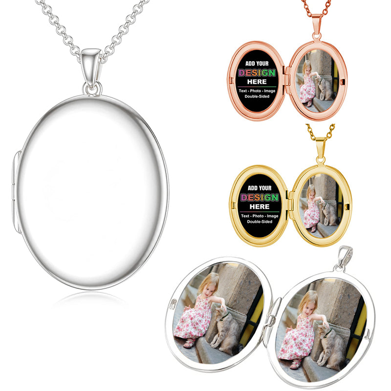 Personalized Always in My Heart Silver Or Heart Locket Pendant Necklace Jewelry Gifts for Men & Women - 3/4 Inch X 3/4 Inch - Includes 18 inch Cable Chain