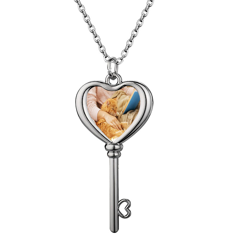 Personalized Angel Wing Photo Necklace | Memorial Heart Locket Pendant | Custom Keepsake Jewelry Gift for Mom, Grandma, Wife