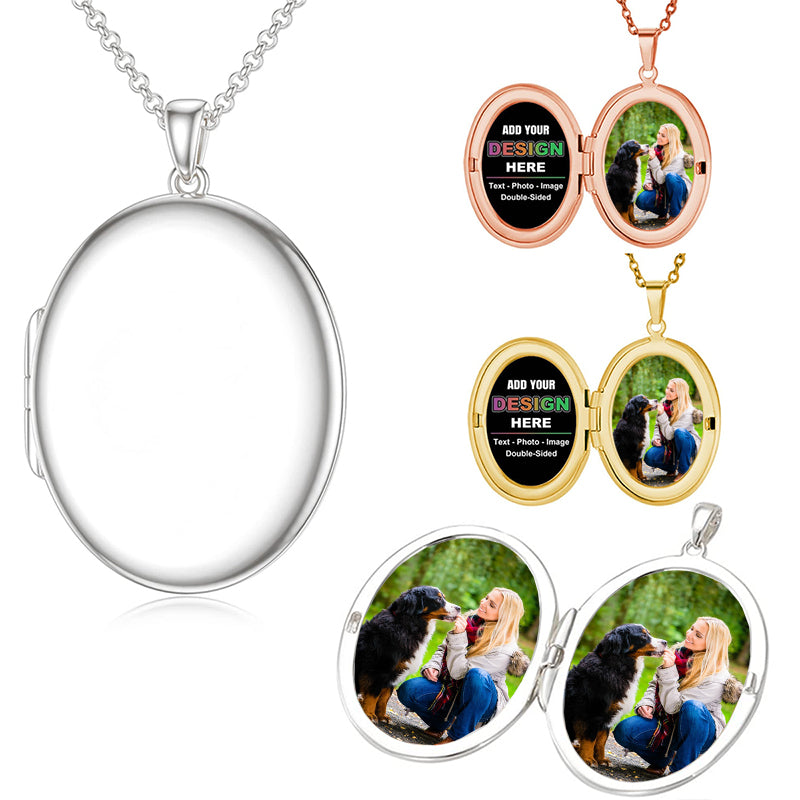 Necklace Pendant - Personalized Photo Necklace- Custom Picture necklace Double sided your own personalized words on the back.