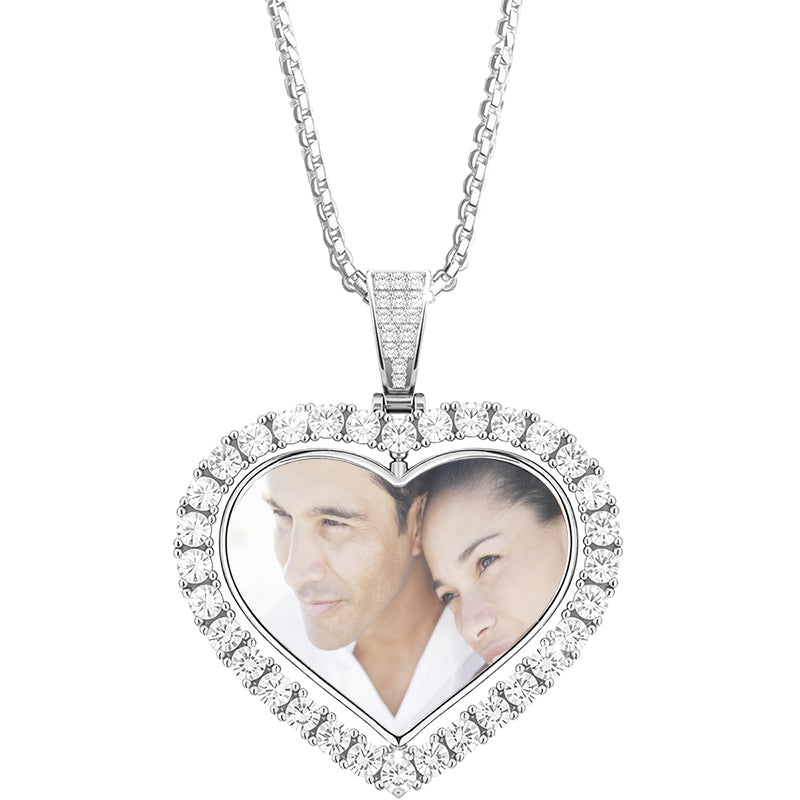 Personalized Crystal Photo Necklace Rectangle, Custom Etched Glass Picture Gift for Men Women Anniversary Birthday Memorial Pet Lover