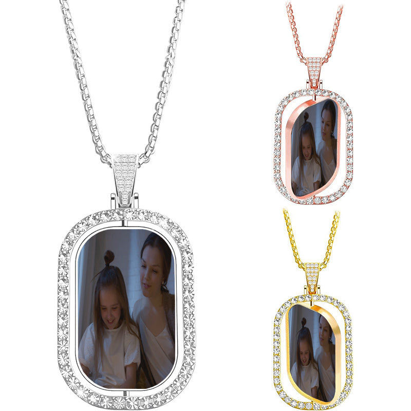 Engraved Initial Tag Necklace: Stainless Steel Personalized Pendant