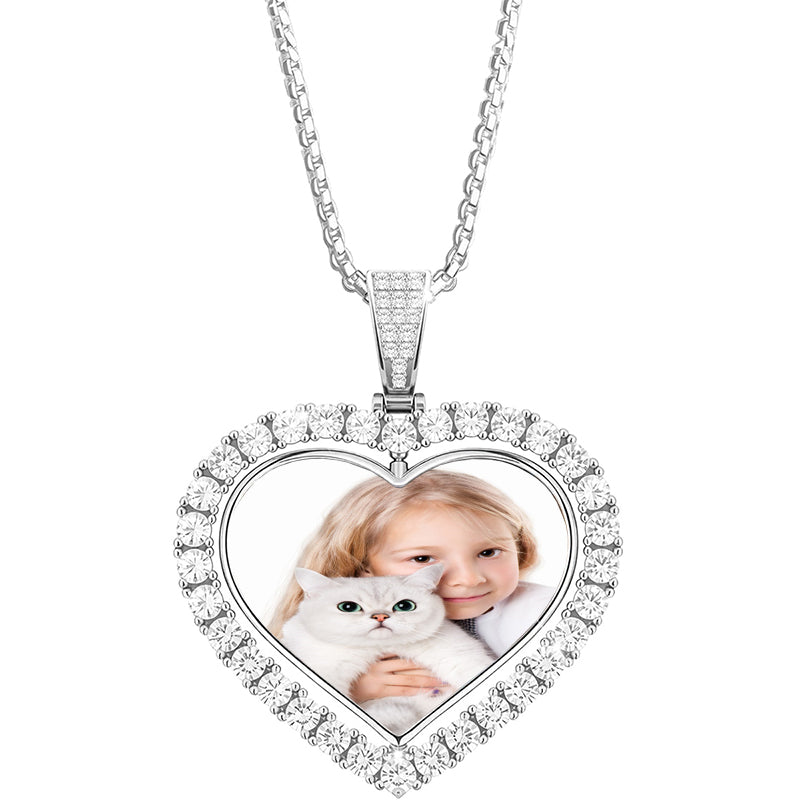 Personalized Family Member Picture Pendants £ü Hip Hop Round Pendant Iced Out Cubic Zircon£üEngrave Text£üHiphop Jewelry Gifts£üGift for Him