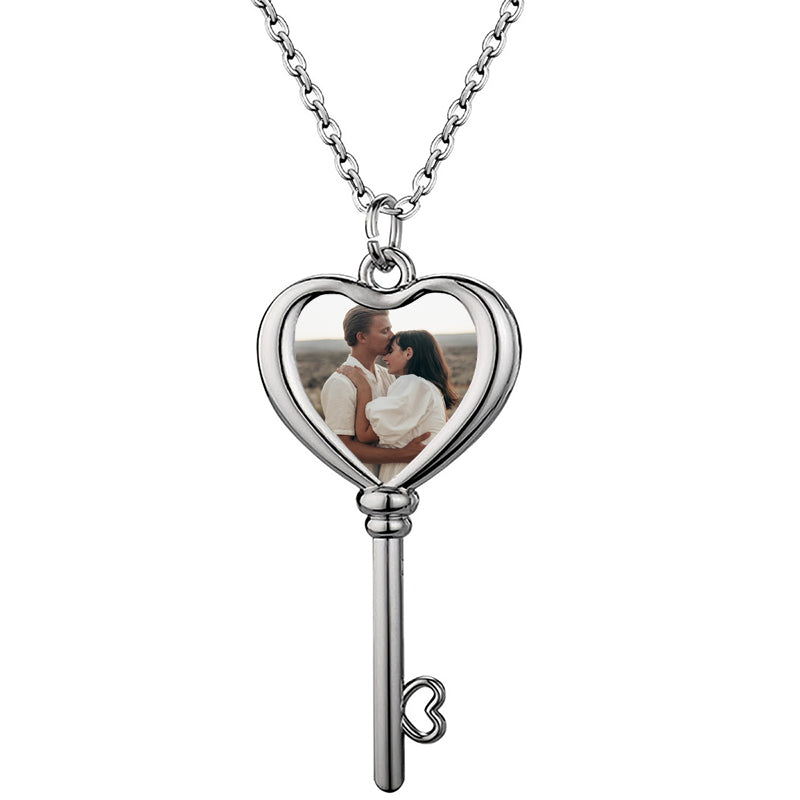 Custom Photo Locket Necklace, Pole Star Pendant ¨C Personalized Gift for Mom, Memorial Jewelry, Gift for Her, Keepsake Necklace