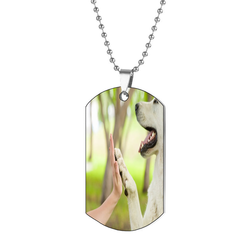 Custom Dog Tag Necklace for Men Personalized Engraved Text Military Army ID Dog Tags with Silencer 316L Stainless Steel Pendant Memory Gifts for Men Women Dad Husband