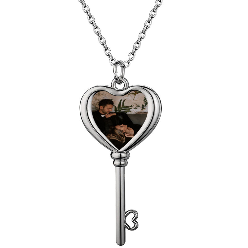 Heart Cross Projection Necklace,Cross Photo Projection Pendant,Projection Necklace with CZ,Religious Jewelry,Christian Gift for Him Her