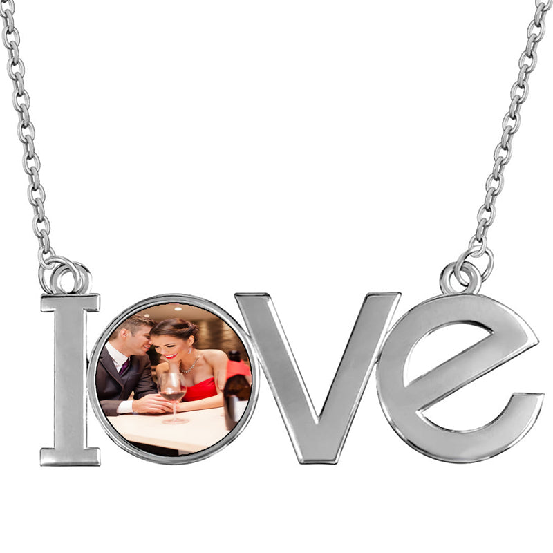 Custom Double Sided Photo Necklace or Keychain ¨C Personalized Picture Pendant Gift for Him Her Memorial Keepsake