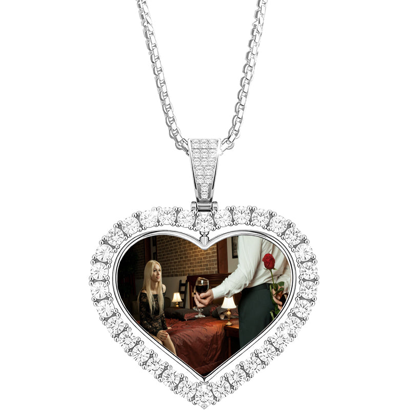 Custom Projection Photo Necklace, Personalized Photo Projection Round Necklace, Personalized Memorial Photo Pendant, Mothers Day Gift