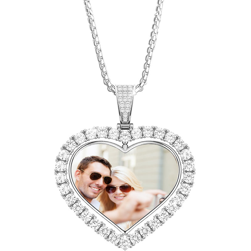PERIMADE Star Photo Projection Necklace ? Personalized Picture Inside Pendant ? Sterling Silver Keepsake Jewelry ? Best Friend Gift