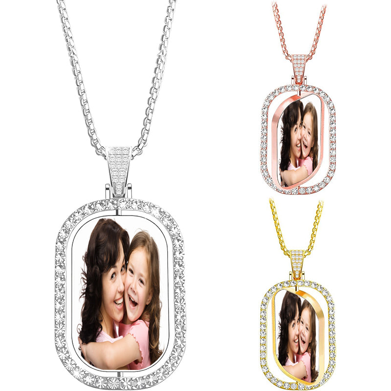 PERIMADE Custom Photo Projection Pendant ? Personalized Picture Inside Necklace ? Boyfriend Girlfriend Matching Jewelry ? Best Friend Gift