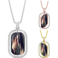 Engraved Rectangle Pendant Necklace - Personalized Engraving