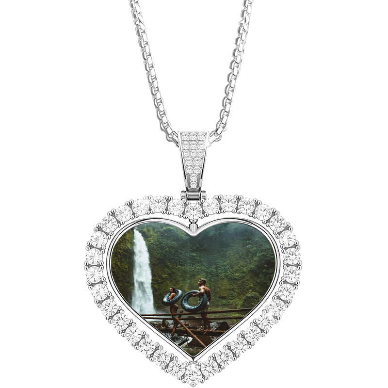 Custom Laser Engraved Crystal Photo Pendant: Personalized Memorial Necklace