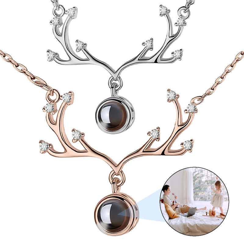 Mom Photo Projection Custom Necklace with Little Heart, Personalized Picture Necklace, Custom Mom Necklace, Gift For Mom, Mothers Day Gift