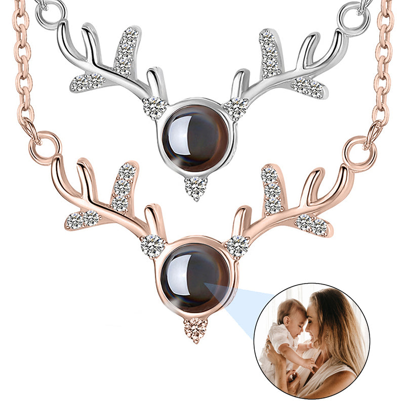 Heart Projection Photo Necklace, Birthstone Picture Necklace, Projection Jewelry for Her, Family Picture Gift, Personalized Valentine's Gift