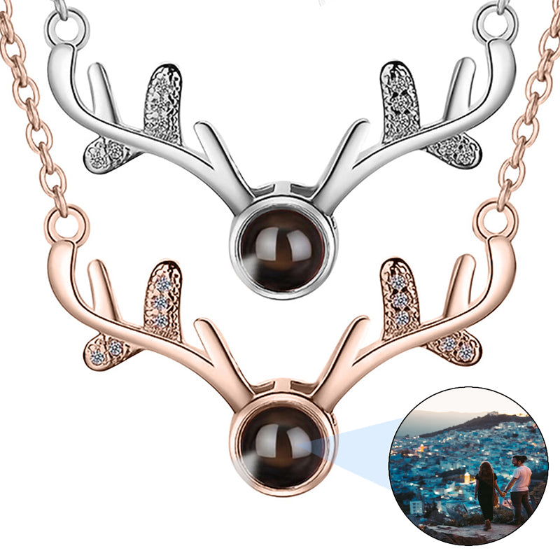 Infinity Heart Photo Projection Necklace, Custom Photo Necklace, Memorial Photo Pendant, Gift for Her, Mom Necklace, Valentine Day Gift