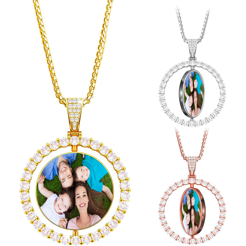 Custom Logo Necklace Sterling Silver Personalized Logo Necklace Engraved Logo Pendant Company Logo Necklace Cooperation Logo Locket Necklace