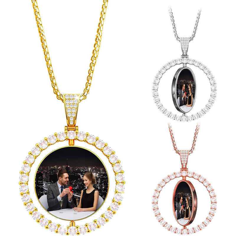 PERIMADE Custom Photo Projection Necklace/Bracelet, Custom Picture Inside Pendant, Bubble Projection Jewelry, Gift for Mom, Wife, Girlfriend