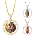 Personalized Heart Pendant Photo Projection Necklace- Customized Silver Picture Necklace
