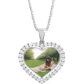 Custom Photo Necklace for Him: Engraved Sterling Silver Pendant