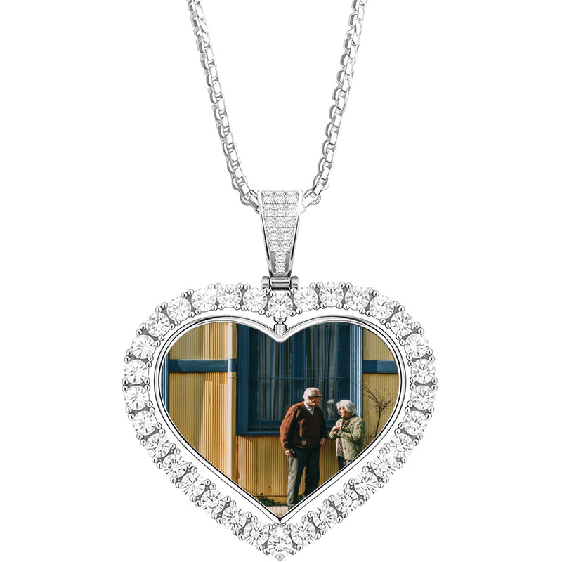 Dog Cat Locket Necklace,Heart Lockets Picture Necklaces Pet Memorial Sympathy Gifts Women Men (Cat en)