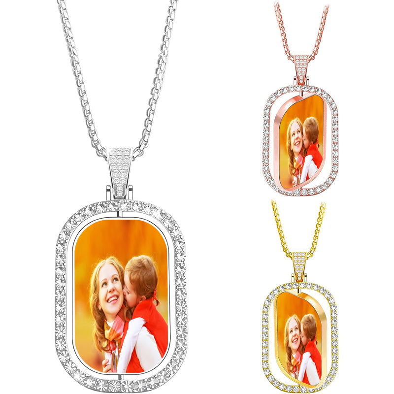 PERIMADE Sun Photo Projection Necklace ? Personalized Picture Inside Pendant ? Minimalist Pet Memorial Jewelry ? Trendy Best Friend Gift