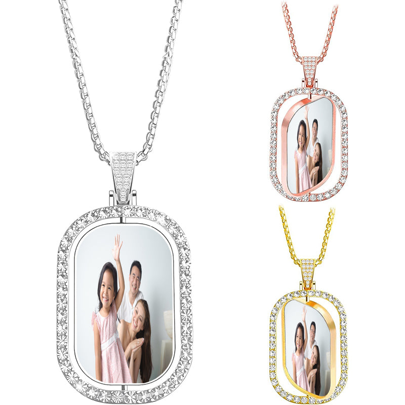 Custom Birthstone & Photo Necklace, Memorial Picture Projection Necklace, Heart Birthstone Necklace, Memorial Photo Jewelry, Christmas Gifts