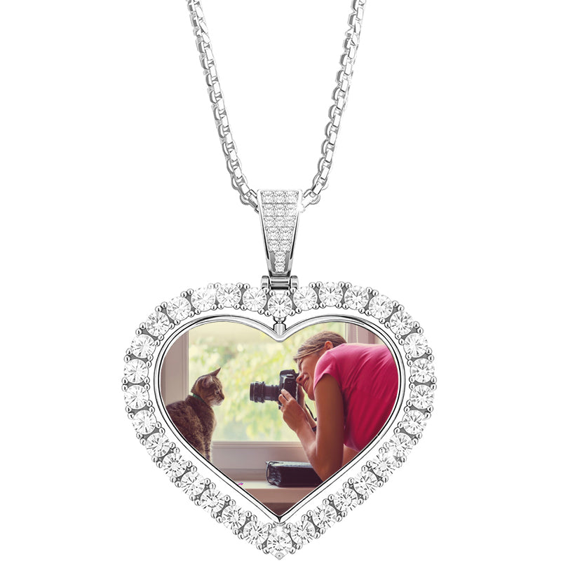 Custom Dog Tag Necklace with Photo Personalized - Double Side Engraved Picture Text Pendant Necklace,Memorial Gifts for Men Boyfriend