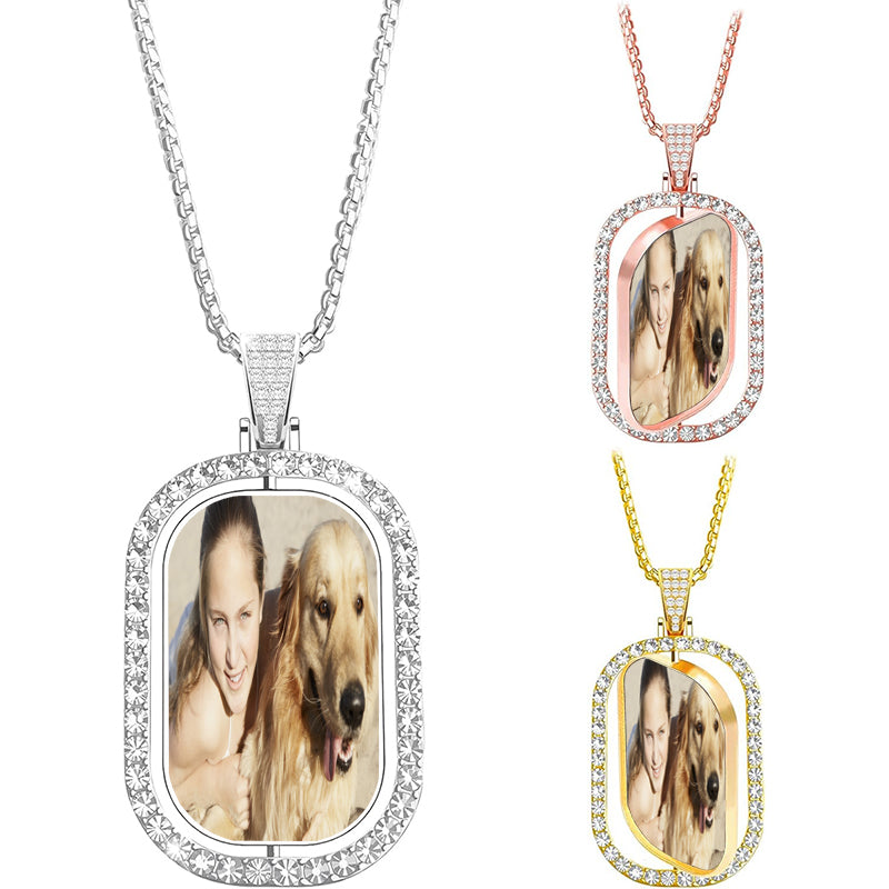 Custom Photo Necklace with Birthstone, Picture Projection Necklace for Women, Personalized Birthstone Necklace, Christmas Gift,Birthday Gift