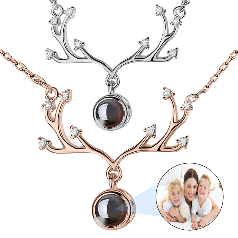 Custom Photo Heart Pendant Necklace: Double Sided Swivel Rhinestone Design