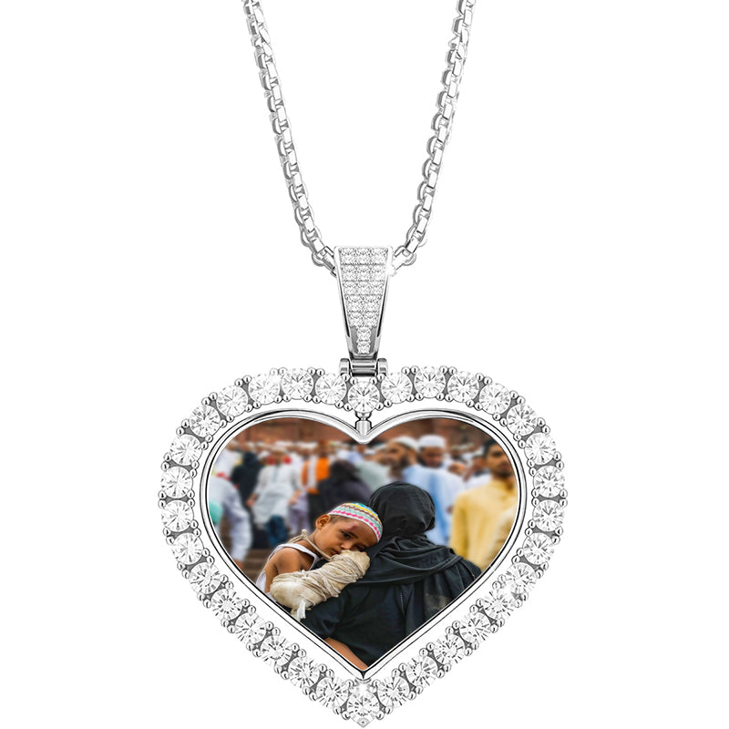 Custom Portrait&Name Necklace, Personalised Photo Pendant, Picture Nameplate Necklace, Family Gift, Birthday Gift, Anniversary Couple Gift