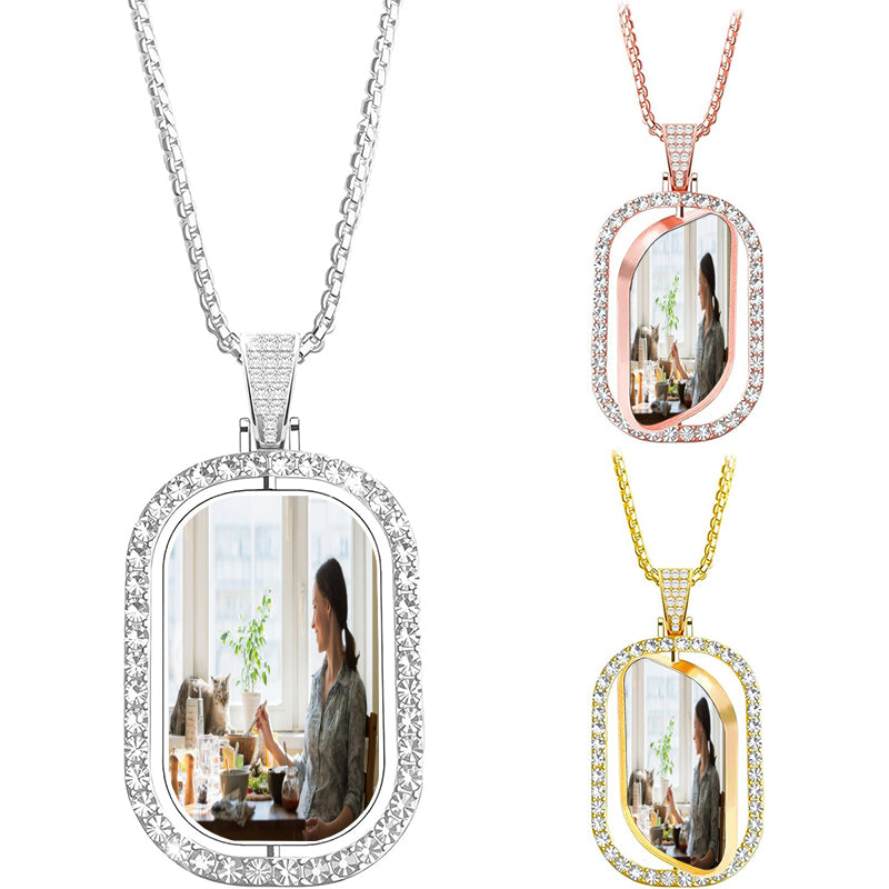 Book Necklace Photo Locket Pendant Necklace Charm Chain Fashion Jewelry 22" for Christmas