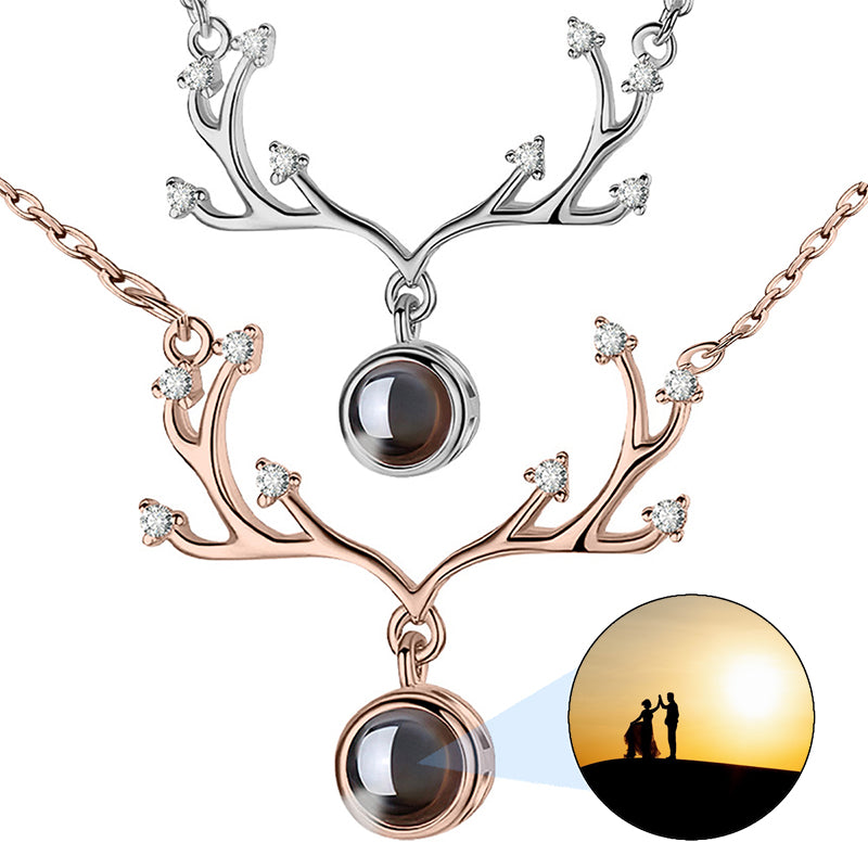 Custom Heart Photo Projection Necklace: Personalized Anniversary Gift for Couple